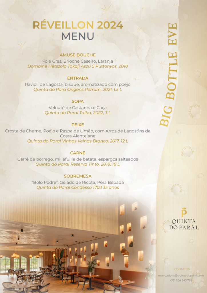 Quinta do Paral - Menu de Réveillon 2024